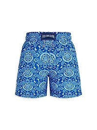 Little Boy's & Graphic Turtle Swim Shorts