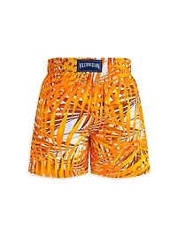 Little Boy's & Palm Leaves Swim Shorts
