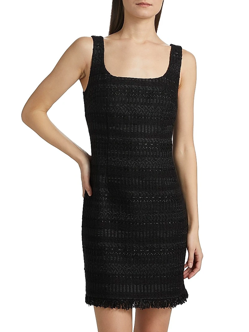 Amelia Fringed Tweed Minidress