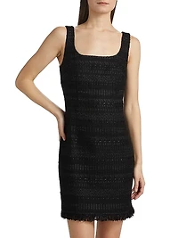 Amelia Fringed Tweed Minidress
