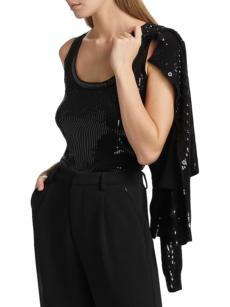 Isla Sequined Wool Crop Tank