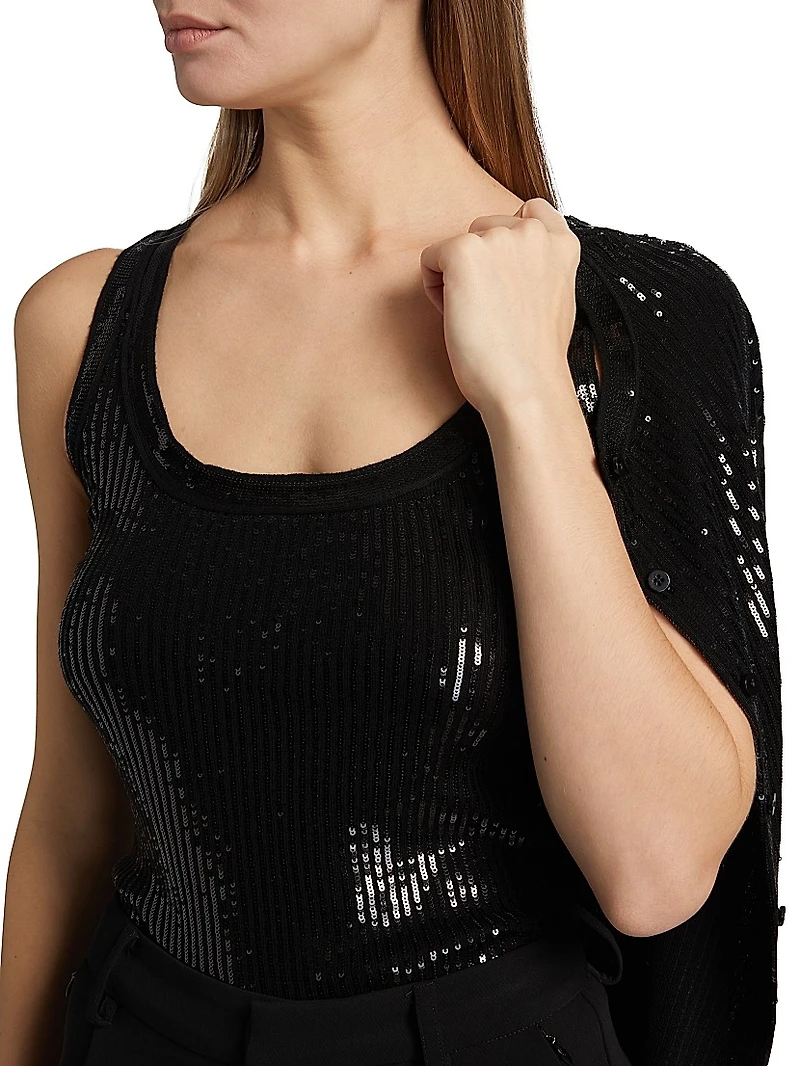 Isla Sequined Wool Crop Tank