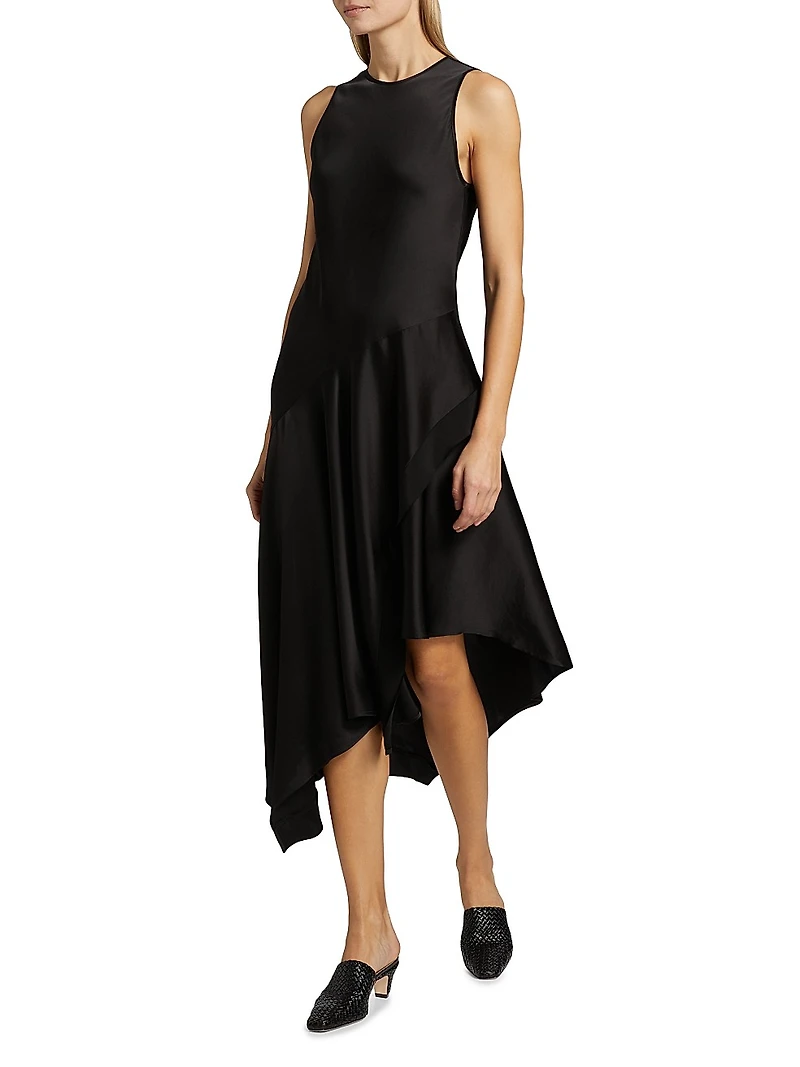 Thea Satin Midi-Dress