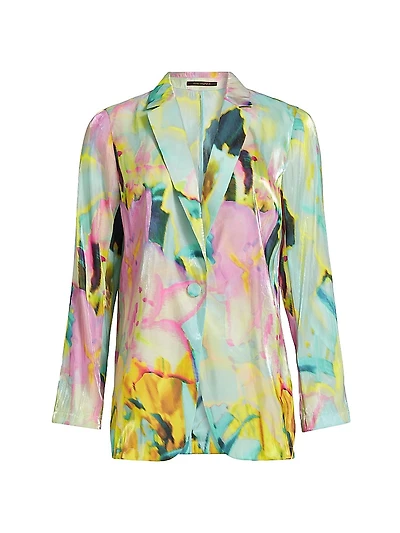 Joan Lotus Metallic Satin Jacket