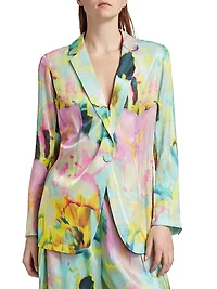 Joan Lotus Metallic Satin Jacket