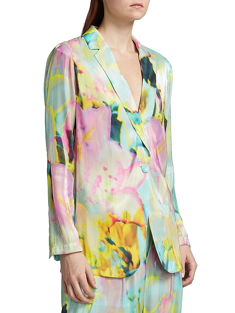 Joan Lotus Metallic Satin Jacket