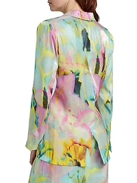 Joan Lotus Metallic Satin Jacket