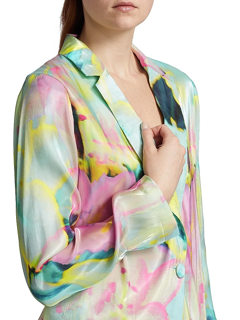 Joan Lotus Metallic Satin Jacket