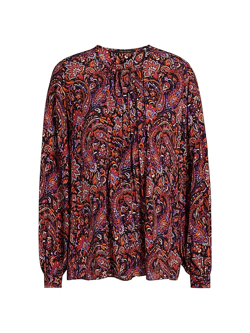Roxanne Paisley Round-Neck Blouse