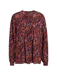 Roxanne Paisley Round-Neck Blouse