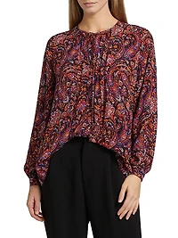 Roxanne Paisley Round-Neck Blouse