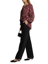 Roxanne Paisley Round-Neck Blouse