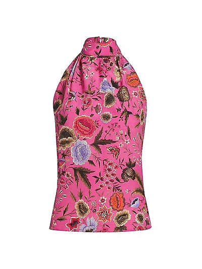 Madison Floral Silk Sleeveless Blouse