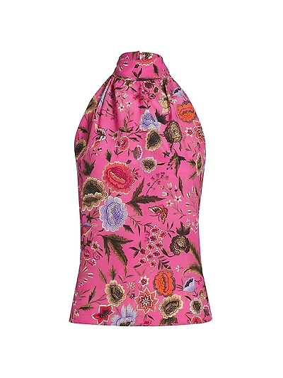 Madison Floral Silk Sleeveless Blouse