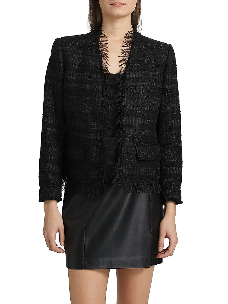 Harper Fringed Tweed Jacket