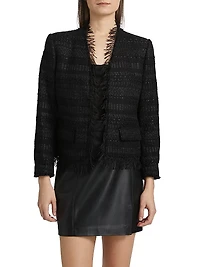 Harper Fringed Tweed Jacket