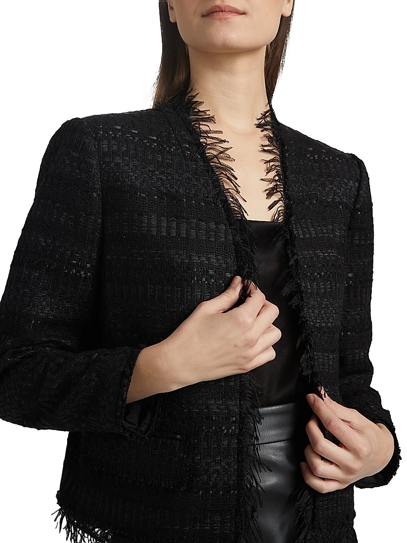 Harper Fringed Tweed Jacket