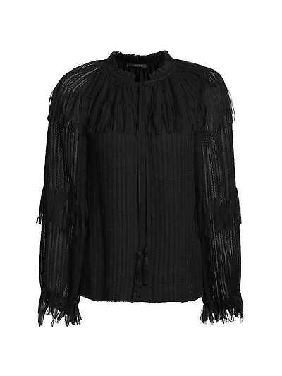 Poppi Fringed Chiffon Blouse