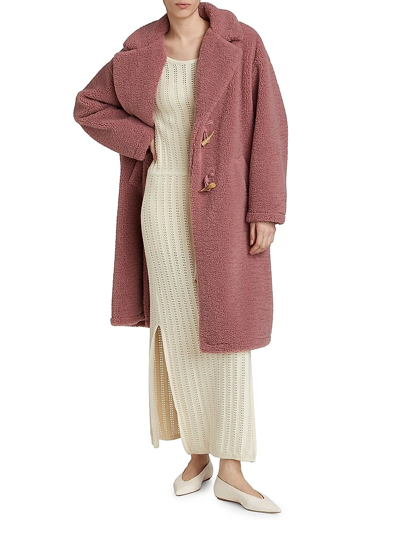 Clara Faux Shearling Cocoon Coat