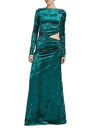 Violetta Cut-Out Velvet Maxi Dress