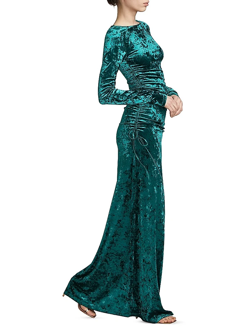 Violetta Cut-Out Velvet Maxi Dress