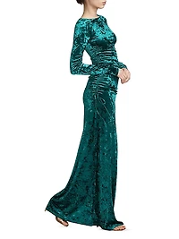 Violetta Cut-Out Velvet Maxi Dress