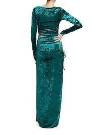 Violetta Cut-Out Velvet Maxi Dress