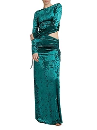 Violetta Cut-Out Velvet Maxi Dress