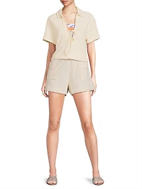 Darcy Bouclé Short-Sleeve Top