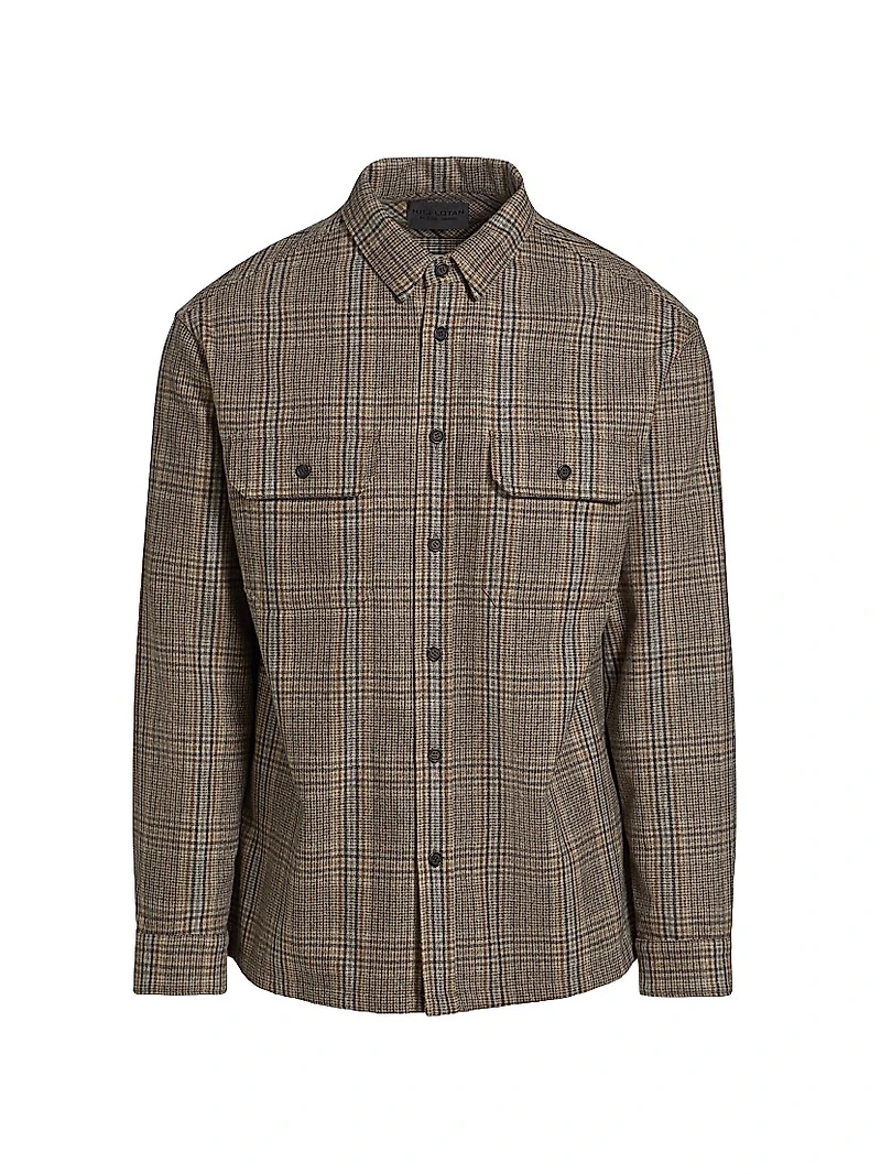 Evander Plaid Wool-Blend Work Shirt
