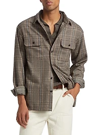 Evander Plaid Wool-Blend Work Shirt