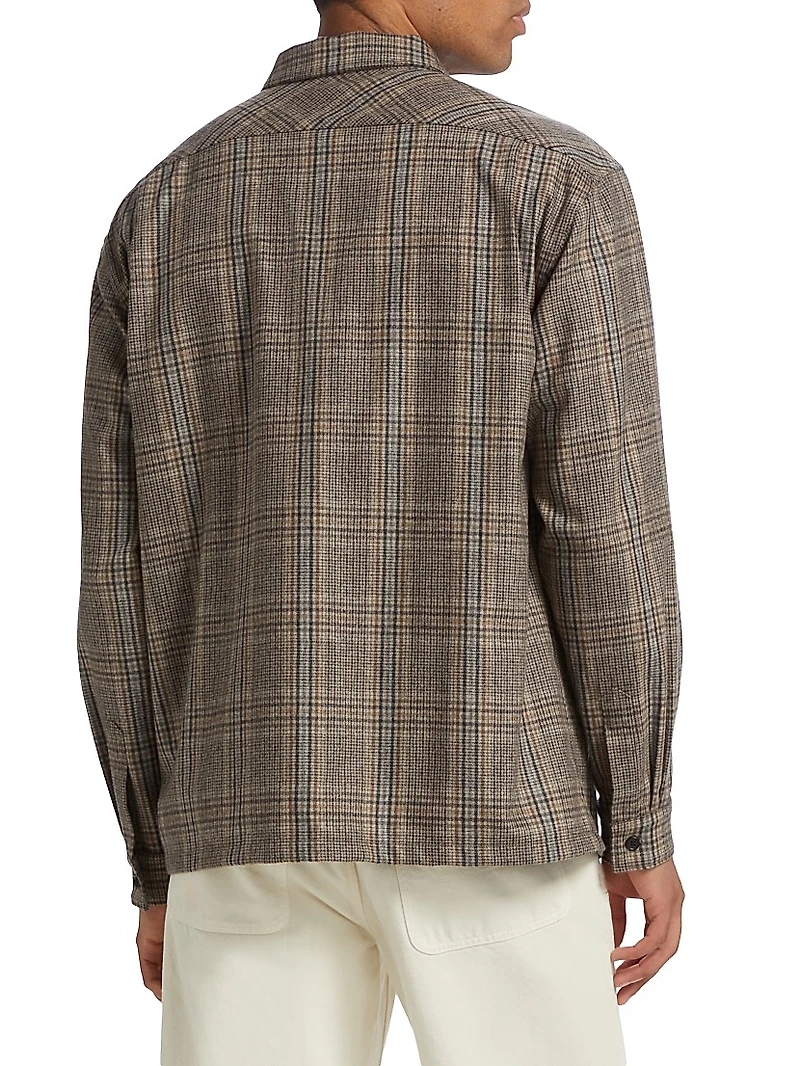 Evander Plaid Wool-Blend Work Shirt