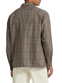 Evander Plaid Wool-Blend Work Shirt