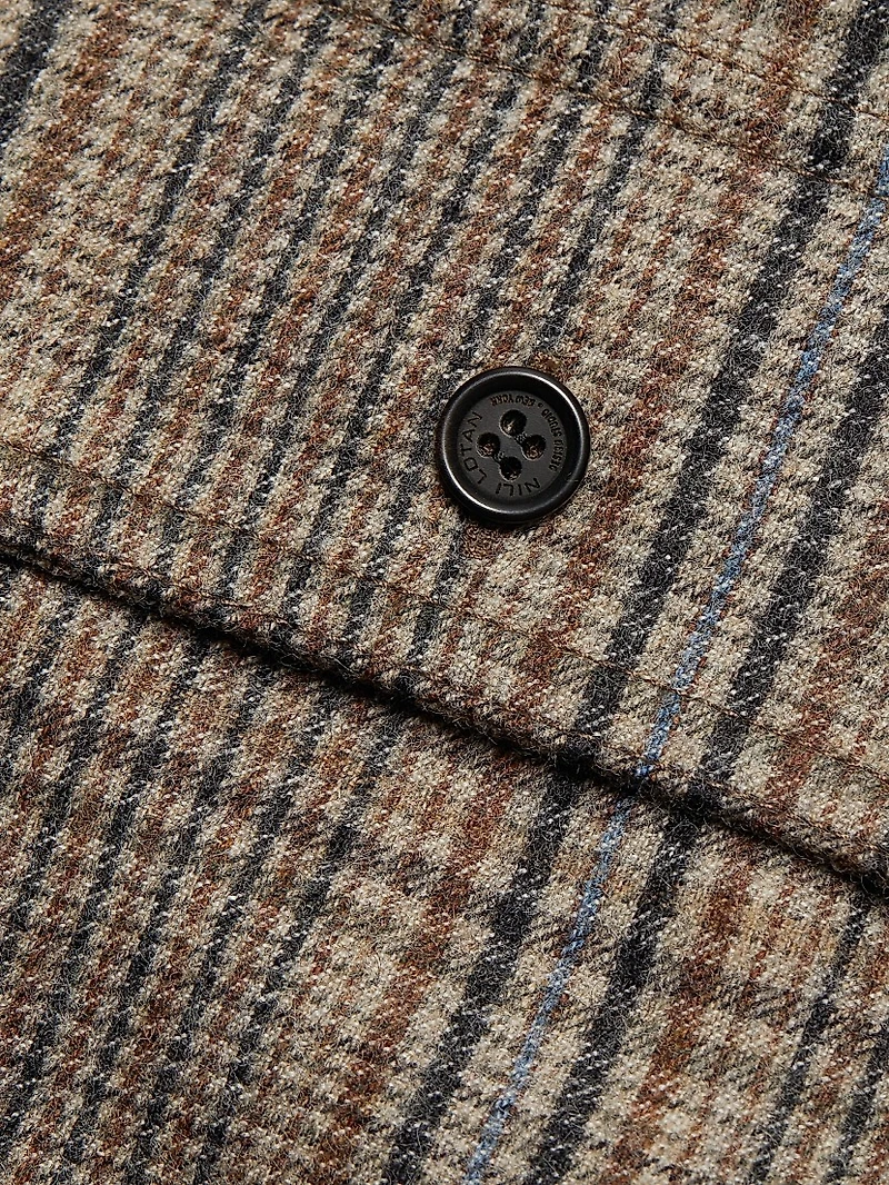 Evander Plaid Wool-Blend Work Shirt