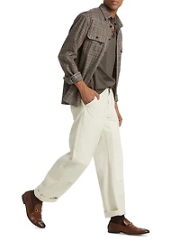 Evander Plaid Wool-Blend Work Shirt