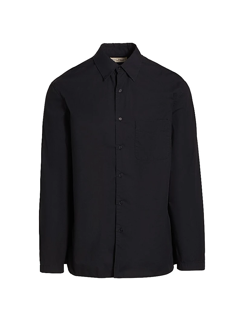 Caiden Cotton Poplin Button-Front Shirt