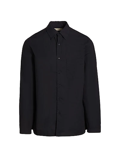 Caiden Cotton Poplin Button-Front Shirt