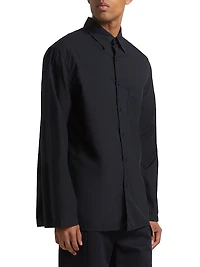 Caiden Cotton Poplin Button-Front Shirt