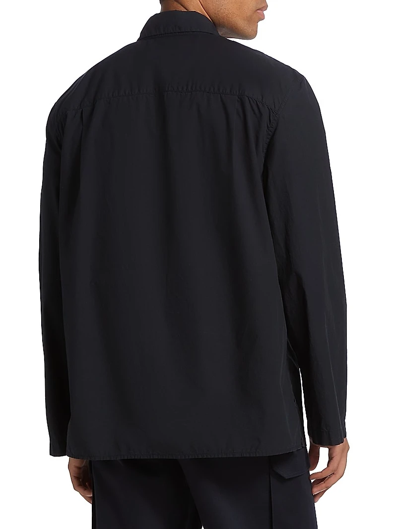 Caiden Cotton Poplin Button-Front Shirt