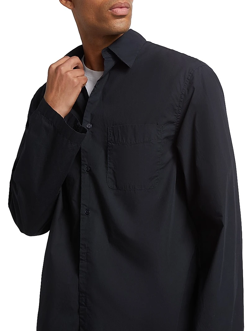 Caiden Cotton Poplin Button-Front Shirt