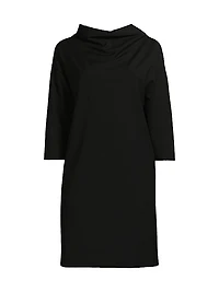Funnel-Neck Shift Minidress