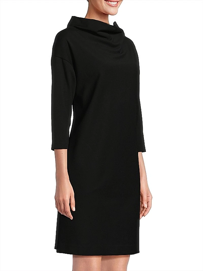 Funnel-Neck Shift Minidress