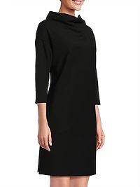Funnel-Neck Shift Minidress