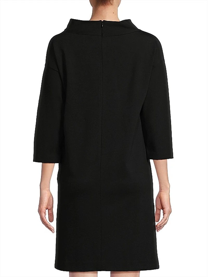 Funnel-Neck Shift Minidress