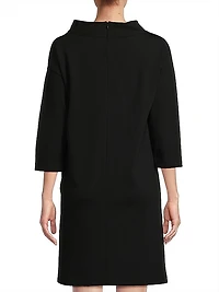 Funnel-Neck Shift Minidress
