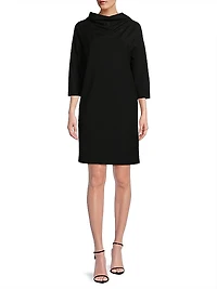 Funnel-Neck Shift Minidress