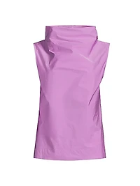 Taffeta Funnel-Neck Top