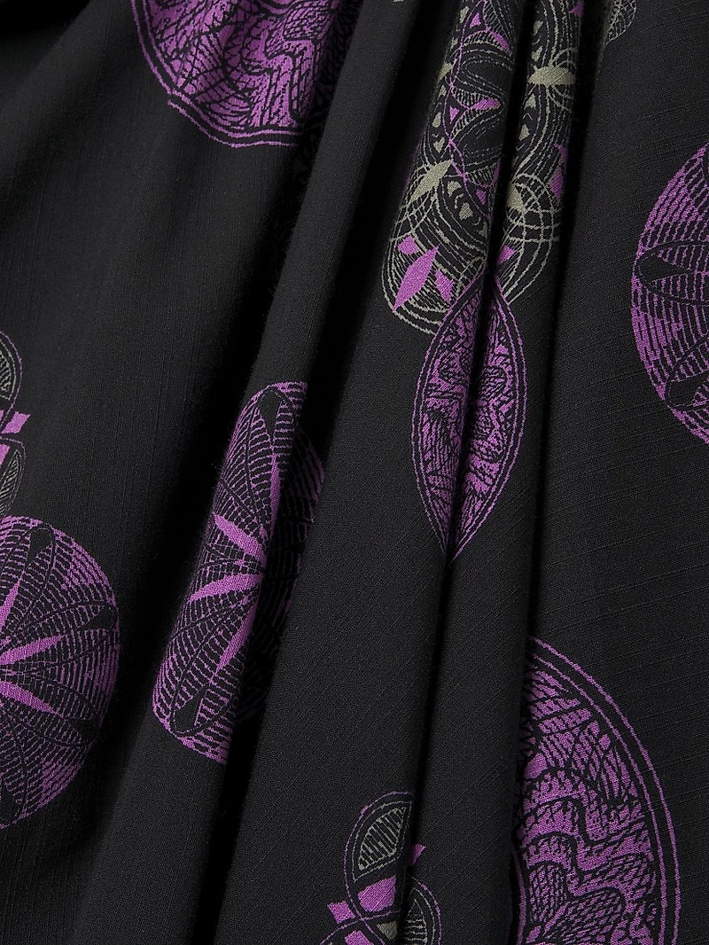 Ikiagi Geometric Cotton-Silk Sleeveless Midi-Dress