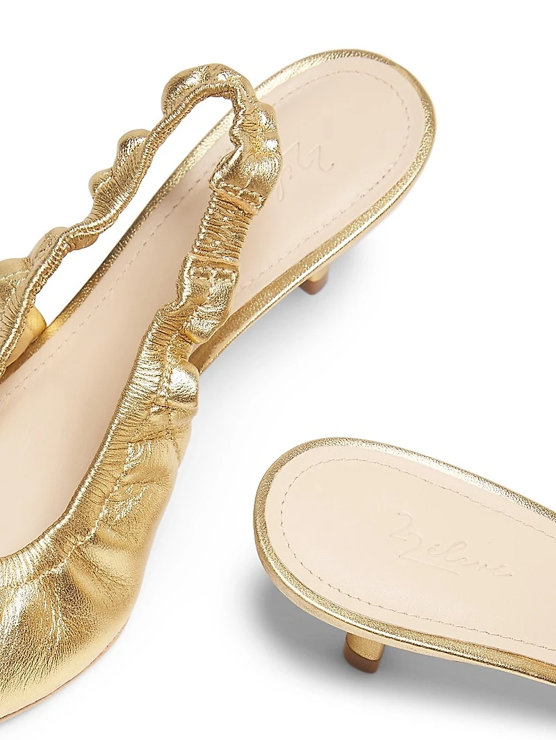 Metallic Leather 52MM Slingback Heels