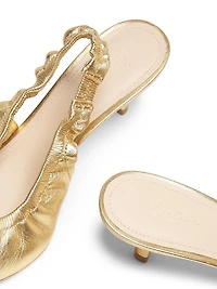 Metallic Leather 52MM Slingback Heels